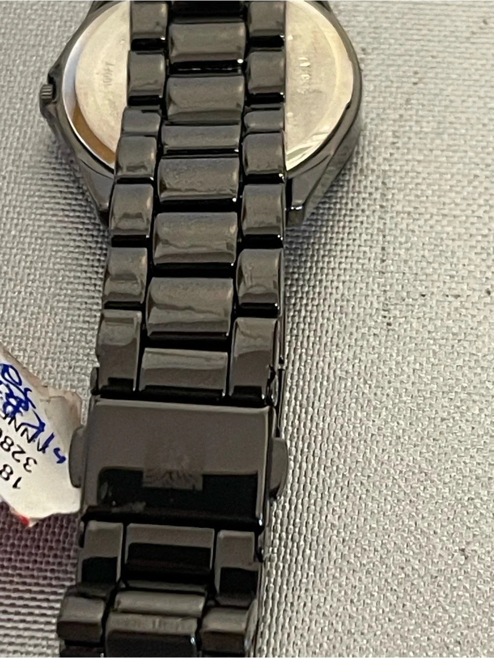 Anne Klein Women’s Black Dial Black-Trim Band Watch AK/1899 New w/Box & Manual